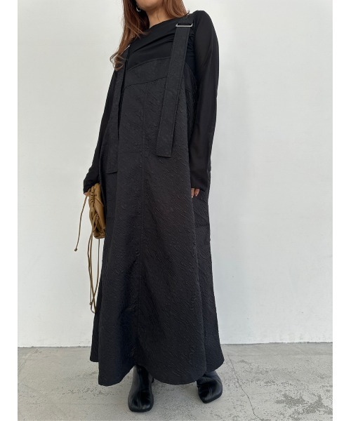 TRUNC（トランクエイティーエイト）の「Jacquard Zip Jumper Skirt（ジャンパースカート・レディース・アイボリー/ブラック・FREE）」の11枚目の写真