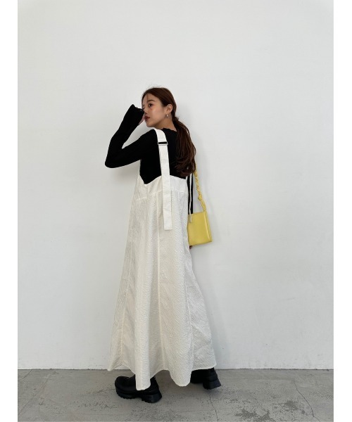 TRUNC（トランクエイティーエイト）の「Jacquard Zip Jumper Skirt（ジャンパースカート・レディース・アイボリー/ブラック・FREE）」の14枚目の写真