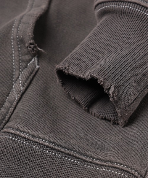 JieDa PIGMENT J LOGO ZIP UP HOODIE 黒 グレー Jieda（ジエダ）の「PIGMENT J LOGO ZIP UP HOODIE（パーカー