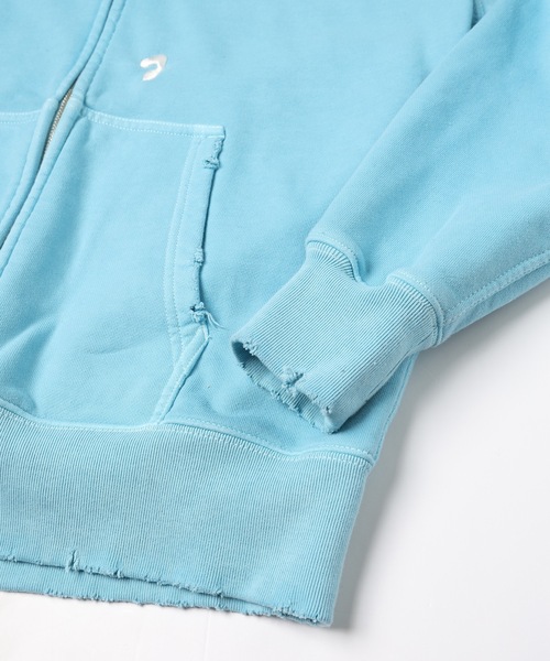 JieDa PIGMENT J LOGO ZIP UP HOODIE 黒 グレー Jieda（ジエダ）の「PIGMENT J LOGO ZIP UP HOODIE（パーカー