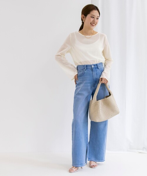 NOLLEY’S（ノーリーズ）の「ラメシアートリコットプルオーバーカットソー（Tシャツ/カットソー・レディース・ベージュ/ブラック/オフホワイト・38）」の4枚目の写真