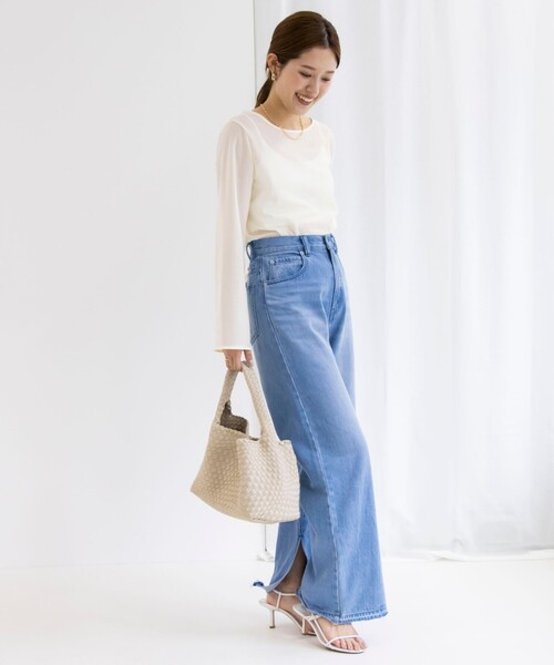 NOLLEY’S（ノーリーズ）の「ラメシアートリコットプルオーバーカットソー（Tシャツ/カットソー・レディース・ベージュ/ブラック/オフホワイト・38）」の5枚目の写真