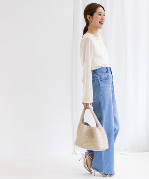 NOLLEY’S（ノーリーズ）の「ラメシアートリコットプルオーバーカットソー（Tシャツ/カットソー・レディース・ベージュ/ブラック/オフホワイト・38）」の6枚目の写真