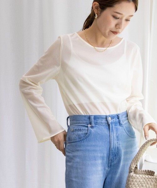 NOLLEY’S（ノーリーズ）の「ラメシアートリコットプルオーバーカットソー（Tシャツ/カットソー・レディース・ベージュ/ブラック/オフホワイト・38）」の8枚目の写真