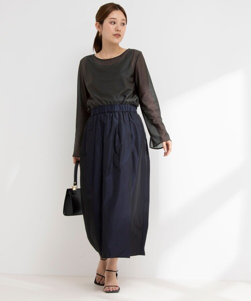 NOLLEY’S（ノーリーズ）の「ラメシアートリコットプルオーバーカットソー（Tシャツ/カットソー・レディース・ベージュ/ブラック/オフホワイト・38）」の10枚目の写真