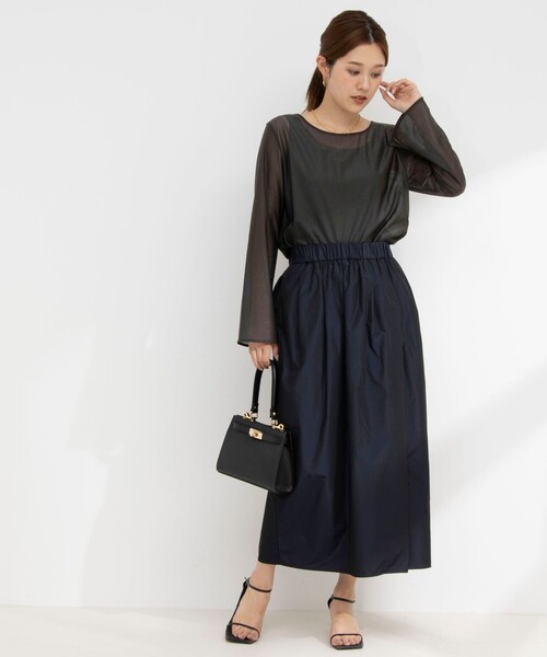 NOLLEY’S（ノーリーズ）の「ラメシアートリコットプルオーバーカットソー（Tシャツ/カットソー・レディース・ベージュ/ブラック/オフホワイト・38）」の12枚目の写真