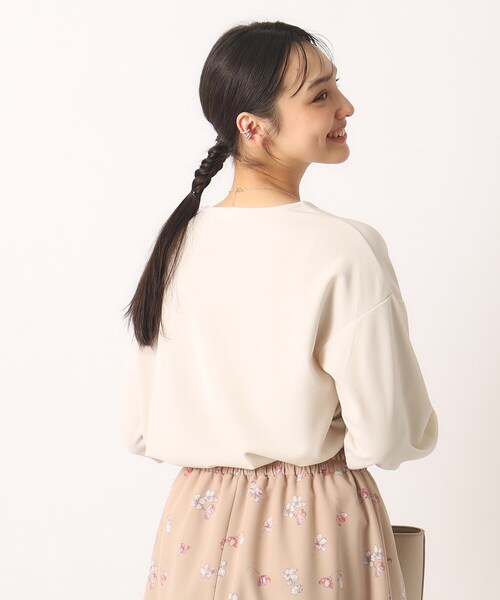 DRESKIP（ドレスキップ）の「◆【2点セット/8分袖】アクセサリー付き お袖口タックトップス（Tシャツ/カットソー・レディース・ブラック/オフホワイト/ライトグレー/オレンジ系・02/03/04）」の21枚目の写真