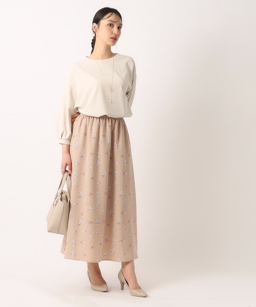 DRESKIP（ドレスキップ）の「◆【2点セット/8分袖】アクセサリー付き お袖口タックトップス（Tシャツ/カットソー・レディース・ブラック/オフホワイト/ライトグレー/オレンジ系・02/03/04）」の22枚目の写真