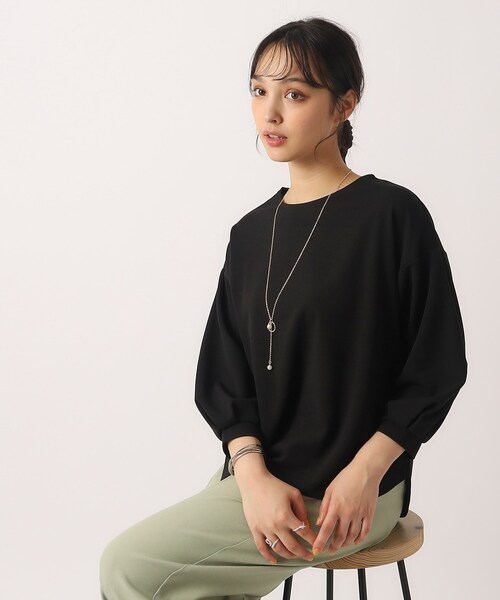 DRESKIP（ドレスキップ）の「◆【2点セット/8分袖】アクセサリー付き お袖口タックトップス（Tシャツ/カットソー・レディース・ブラック/オフホワイト/ライトグレー/オレンジ系・02/03/04）」の17枚目の写真