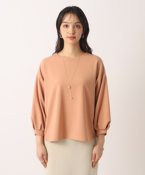 DRESKIP（ドレスキップ）の「◆【2点セット/8分袖】アクセサリー付き お袖口タックトップス（Tシャツ/カットソー・レディース・ブラック/オフホワイト/ライトグレー/オレンジ系・02/03/04）」の20枚目の写真