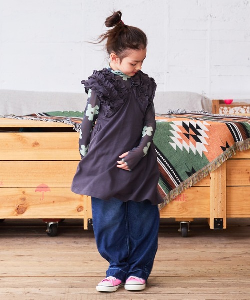 BIG FIELD（ビッグフィールド）の「ショルダーギャザーワンピース（90～150cm）（ワンピース・キッズ・アイボリー/チャコール/ラベンダー・90/100/110/120/130/140/150）」の10枚目の写真