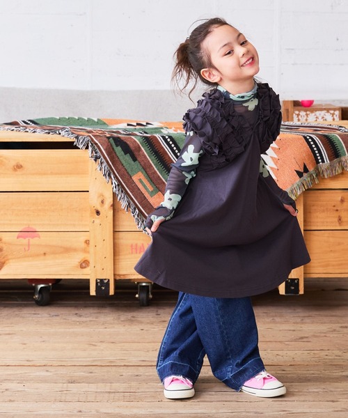 BIG FIELD（ビッグフィールド）の「ショルダーギャザーワンピース（90～150cm）（ワンピース・キッズ・アイボリー/チャコール/ラベンダー・90/100/110/120/130/140/150）」の11枚目の写真