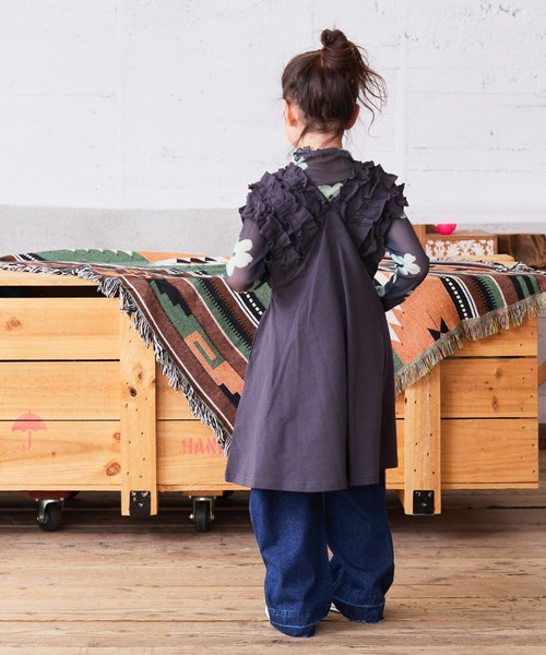 BIG FIELD（ビッグフィールド）の「ショルダーギャザーワンピース（90～150cm）（ワンピース・キッズ・アイボリー/チャコール/ラベンダー・90/100/110/120/130/140/150）」の12枚目の写真