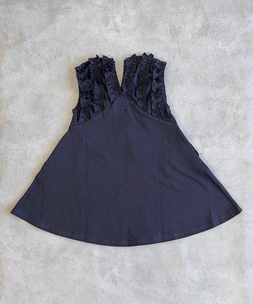 BIG FIELD（ビッグフィールド）の「ショルダーギャザーワンピース（90～150cm）（ワンピース・キッズ・アイボリー/チャコール/ラベンダー・90/100/110/120/130/140/150）」の7枚目の写真