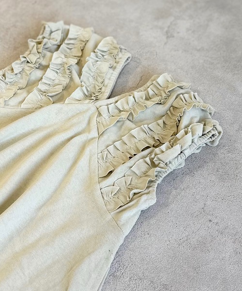 BIG FIELD（ビッグフィールド）の「ショルダーギャザーワンピース（90～150cm）（ワンピース・キッズ・アイボリー/チャコール/ラベンダー・90/100/110/120/130/140/150）」の5枚目の写真