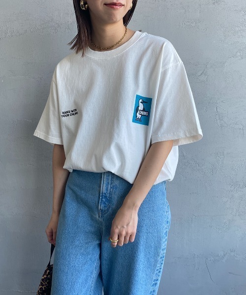 CHUMS（チャムス）の「[CHUMS/チャムス] 別注 ヒストリーロゴ バックプリントショートスリーブTシャツ（Tシャツ/カットソー・レディース・ブラック/ホワイト・XL/L/M/XXL）」の17枚目の写真