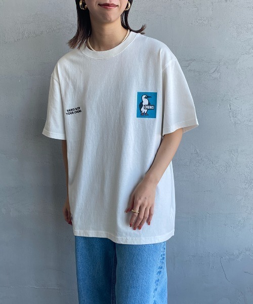 CHUMS（チャムス）の「[CHUMS/チャムス] 別注 ヒストリーロゴ バックプリントショートスリーブTシャツ（Tシャツ/カットソー・レディース・ブラック/ホワイト・XL/L/M/XXL）」の21枚目の写真