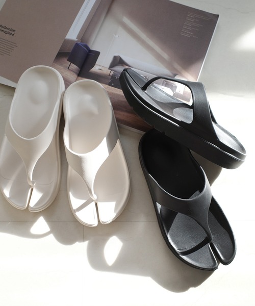 plage/別注 PVC トングサンダル　24.5 セール】トング足袋サンダル/軽量厚底ビーチサンダル（サンダル