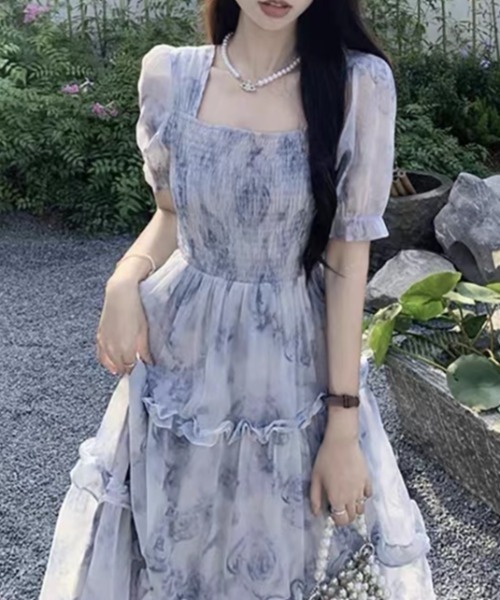 極美品　FAVORI ベロア花柄　シアー　ワンピース 秋冬アイテム最大半額！3日20時～6日10時 ペイズリー花柄