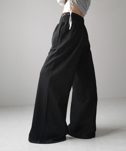 セール】※※【 2color 】ウエストレースドッキングワイド