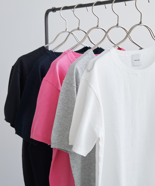 Spick & Span(スピックアンドスパン)の「SEA ISLAND COTTON ショートスリーブプルオーバー(ニット/セーター・レディース・ネイビー/ピンク/ホワイト/ライトグレー/ブラック・FREE)」の7枚目の写真