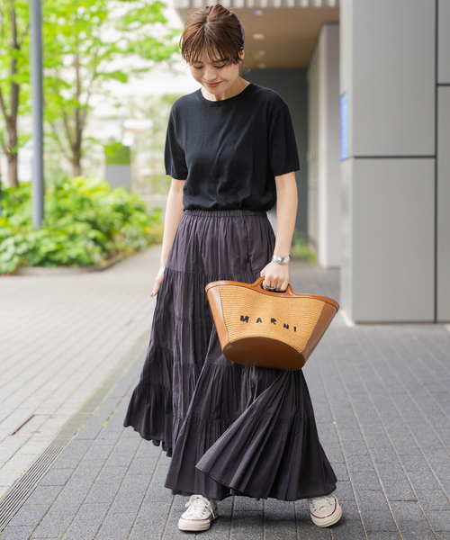 Spick & Span(スピックアンドスパン)の「SEA ISLAND COTTON ショートスリーブプルオーバー(ニット/セーター・レディース・ネイビー/ピンク/ホワイト/ライトグレー/ブラック・FREE)」の11枚目の写真