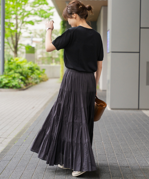 Spick & Span(スピックアンドスパン)の「SEA ISLAND COTTON ショートスリーブプルオーバー(ニット/セーター・レディース・ネイビー/ピンク/ホワイト/ライトグレー/ブラック・FREE)」の13枚目の写真