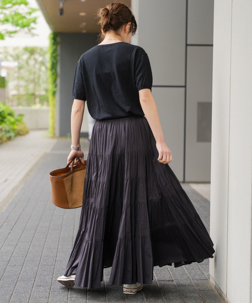 Spick & Span(スピックアンドスパン)の「SEA ISLAND COTTON ショートスリーブプルオーバー(ニット/セーター・レディース・ネイビー/ピンク/ホワイト/ライトグレー/ブラック・FREE)」の14枚目の写真