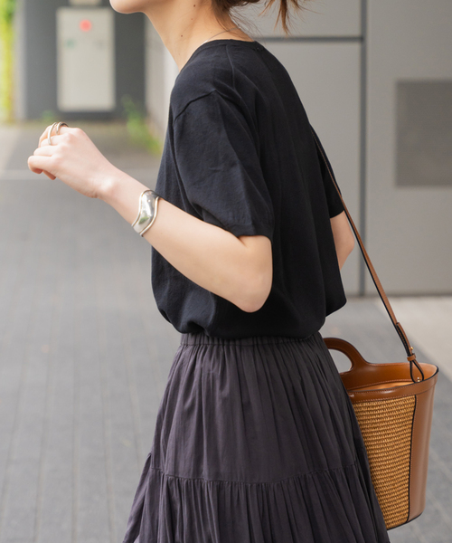 Spick & Span(スピックアンドスパン)の「SEA ISLAND COTTON ショートスリーブプルオーバー(ニット/セーター・レディース・ネイビー/ピンク/ホワイト/ライトグレー/ブラック・FREE)」の15枚目の写真