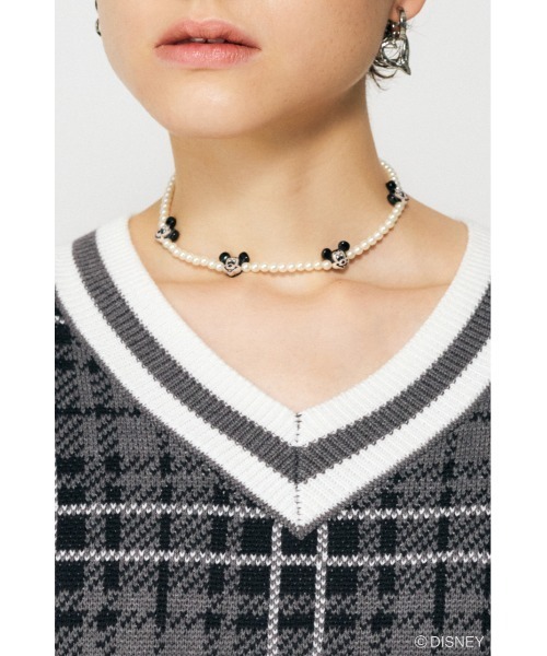 Disney SERIES CREATED by MUS(ディズニーシリーズクリエイテッドバイエムユーエス)の「MD F/PEARL チョーカー(ネックレス・レディース・ホワイト・FREE)」の2枚目の写真