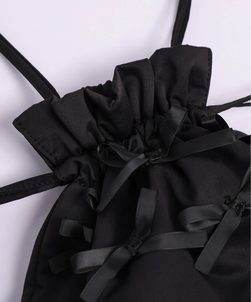 AMELY(エミリー)の「2type巾着バッグ(ショルダーバッグ・レディース・アイボリー/ブラック/ブラック×ブラック・フリー)」の18枚目の写真