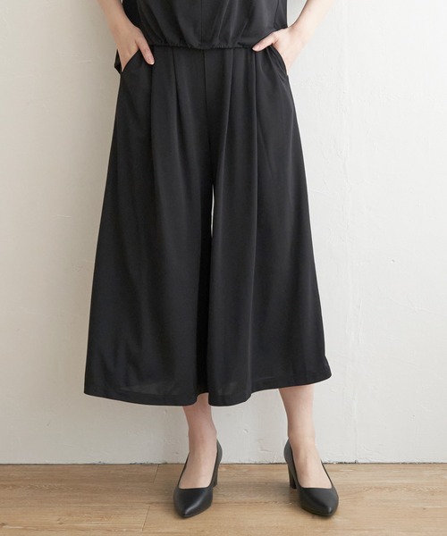 IKKA LOUNGE(イッカラウンジ)の「【セットアップ対応】GOKU楽さらっとリラックスパンツ(その他パンツ・レディース・ブラック/その他1/ベージュ・M/L/S)」の2枚目の写真