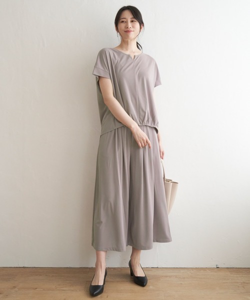 IKKA LOUNGE(イッカラウンジ)の「【セットアップ対応】GOKU楽さらっとリラックスパンツ(その他パンツ・レディース・ブラック/その他1/ベージュ・M/L/S)」の9枚目の写真