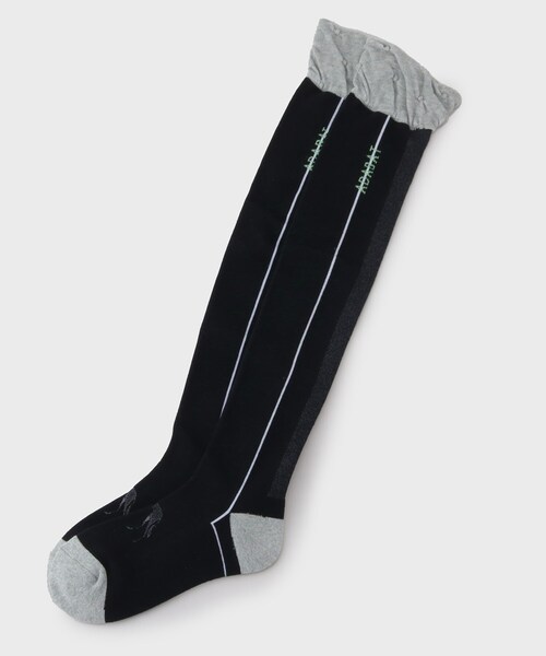 adabat（アダバット）の「◆フレンチデザイン ニーハイソックス（ソックス/靴下・レディース・ライトグレー系9/ブラック・00）」の2枚目の写真