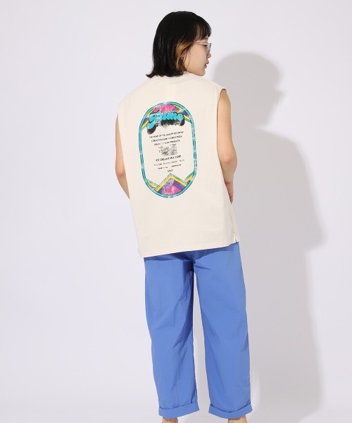 ENIM BY VICKY（エニムバイビッキー）の「アイスクリームフレンチTシャツ《洗濯機で洗える》（Tシャツ/カットソー・レディース・オフホワイト/チャコールグレー・M）」の7枚目の写真