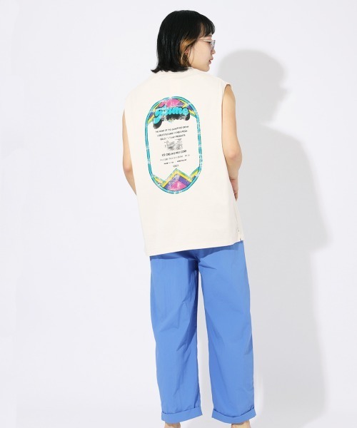 ENIM BY VICKY（エニムバイビッキー）の「アイスクリームフレンチTシャツ《洗濯機で洗える》（Tシャツ/カットソー・レディース・オフホワイト/チャコールグレー・M）」の21枚目の写真