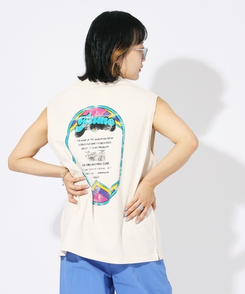 ENIM BY VICKY（エニムバイビッキー）の「アイスクリームフレンチTシャツ《洗濯機で洗える》（Tシャツ/カットソー・レディース・オフホワイト/チャコールグレー・M）」の22枚目の写真