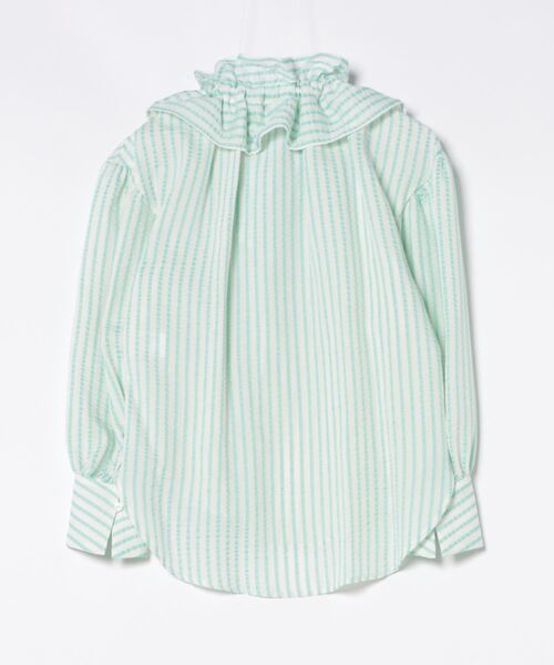 TITE IN THE STORE（ティテ　インザ　ストア）の「フリル衿ストライプブラウス（Tシャツ/カットソー・レディース・レッド/ブルー・FREE）」の10枚目の写真