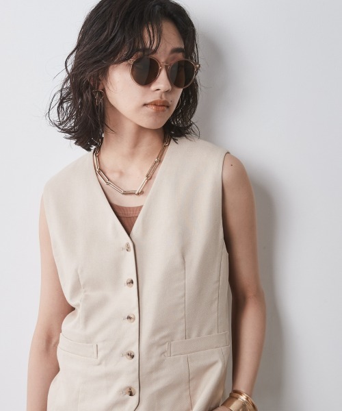CHIC STYLE（シックスタイル）の「＜大きいサイズ＞麻混ベスト シックスタイル（ベスト・レディース・ブラック/ベージュ・L/5L/4L/3L/LL）」の14枚目の写真