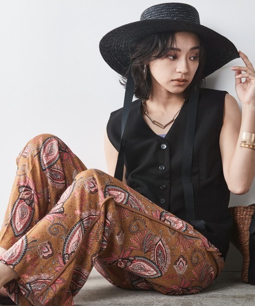 大きいサイズ＞麻混ベスト シックスタイル（ベスト）｜CHIC STYLE