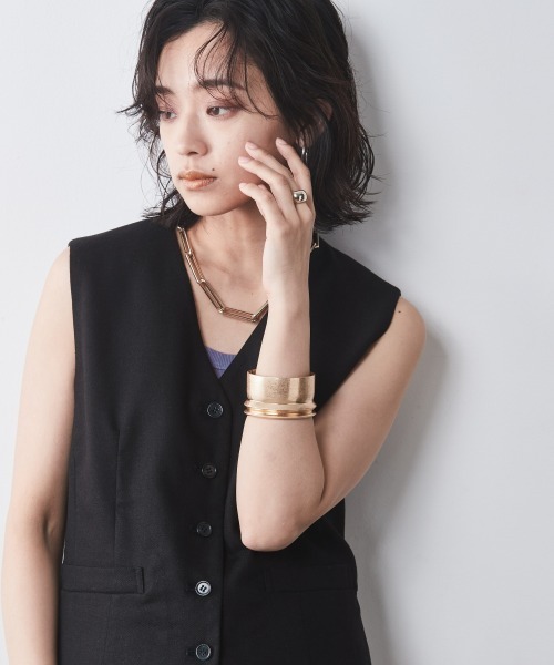 CHIC STYLE（シックスタイル）の「＜大きいサイズ＞麻混ベスト シックスタイル（ベスト・レディース・ブラック/ベージュ・L/5L/4L/3L/LL）」の15枚目の写真