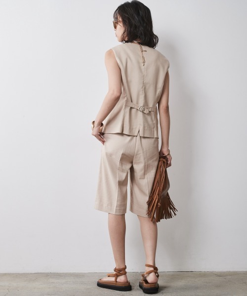 CHIC STYLE（シックスタイル）の「＜大きいサイズ＞麻混ベスト シックスタイル（ベスト・レディース・ブラック/ベージュ・L/5L/4L/3L/LL）」の13枚目の写真