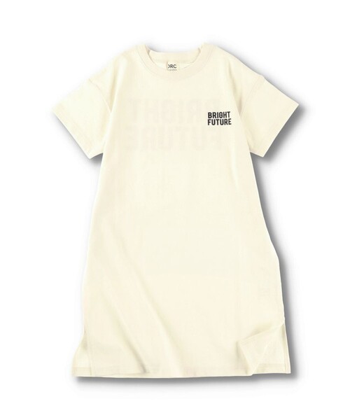 DRC branshes（ディーアールシーブランシェス）の「【WEB限定/DRC/お肌に嬉しい綿100％】サイドスリット半袖ワンピース（ワンピース・キッズ・オフホワイト/チャコールグレー/グリーン/オレンジ/パープル/ブラック・110/150/90/140/100/120/130）」の7枚目の写真