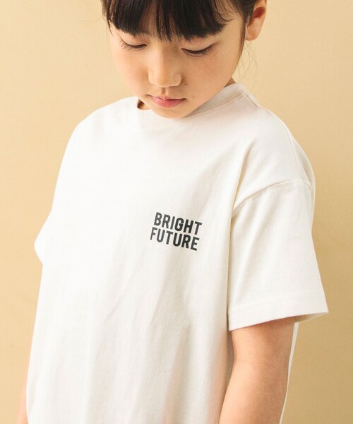 DRC branshes（ディーアールシーブランシェス）の「【WEB限定/DRC/お肌に嬉しい綿100％】サイドスリット半袖ワンピース（ワンピース・キッズ・オフホワイト/チャコールグレー/グリーン/オレンジ/パープル/ブラック・110/150/90/140/100/120/130）」の9枚目の写真