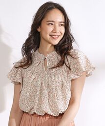 DRESKIP | 【無理せずキレイ】お袖フリル リボン付きギャザーブラウス(シャツ/ブラウス)