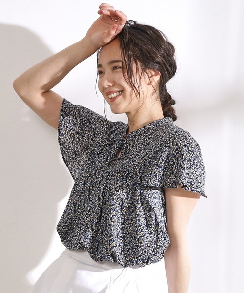 DRESKIP（ドレスキップ）の「◆【無理せずキレイ】お袖フリル リボン付きギャザーブラウス（シャツ/ブラウス・レディース・ライトイエロー系/ネイビー系/ホワイト系3/オフホワイト/ブラック・04/03/02）」の4枚目の写真