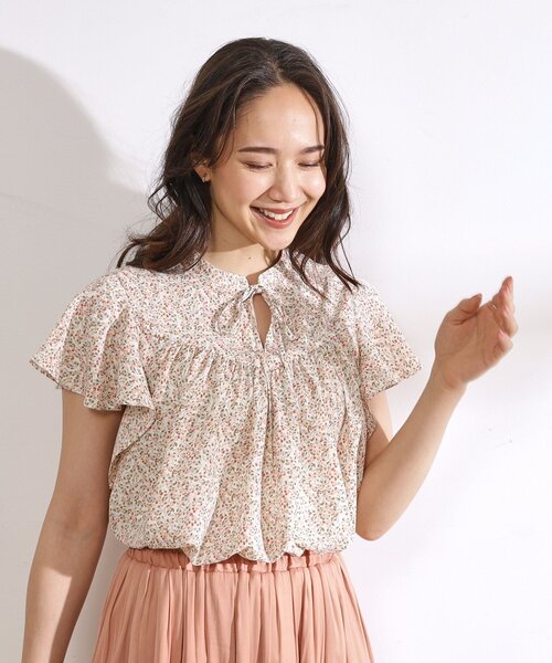 DRESKIP（ドレスキップ）の「◆【無理せずキレイ】お袖フリル リボン付きギャザーブラウス（シャツ/ブラウス・レディース・ライトイエロー系/ネイビー系/ホワイト系3/オフホワイト/ブラック・04/03/02）」の9枚目の写真