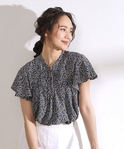 DRESKIP（ドレスキップ）の「◆【無理せずキレイ】お袖フリル リボン付きギャザーブラウス（シャツ/ブラウス・レディース・ライトイエロー系/ネイビー系/ホワイト系3/オフホワイト/ブラック・04/03/02）」の13枚目の写真