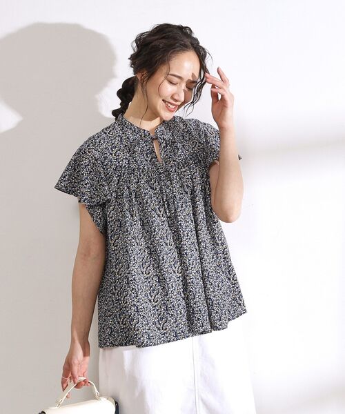 DRESKIP（ドレスキップ）の「◆【無理せずキレイ】お袖フリル リボン付きギャザーブラウス（シャツ/ブラウス・レディース・ライトイエロー系/ネイビー系/ホワイト系3/オフホワイト/ブラック・04/03/02）」の14枚目の写真