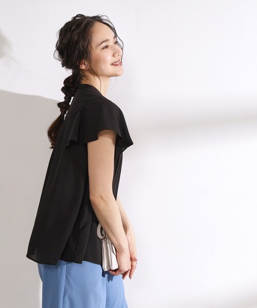 DRESKIP（ドレスキップ）の「◆【無理せずキレイ】お袖フリル リボン付きギャザーブラウス（シャツ/ブラウス・レディース・ライトイエロー系/ネイビー系/ホワイト系3/オフホワイト/ブラック・04/03/02）」の22枚目の写真